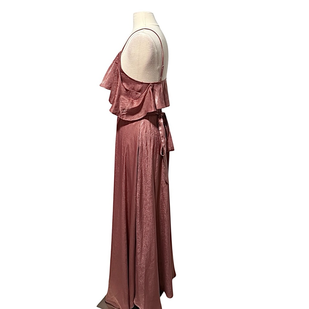 Lulus Moriah Rose Satin Cold Shoulder Wrap Dress Size Small NWT - Picture 10 of 16